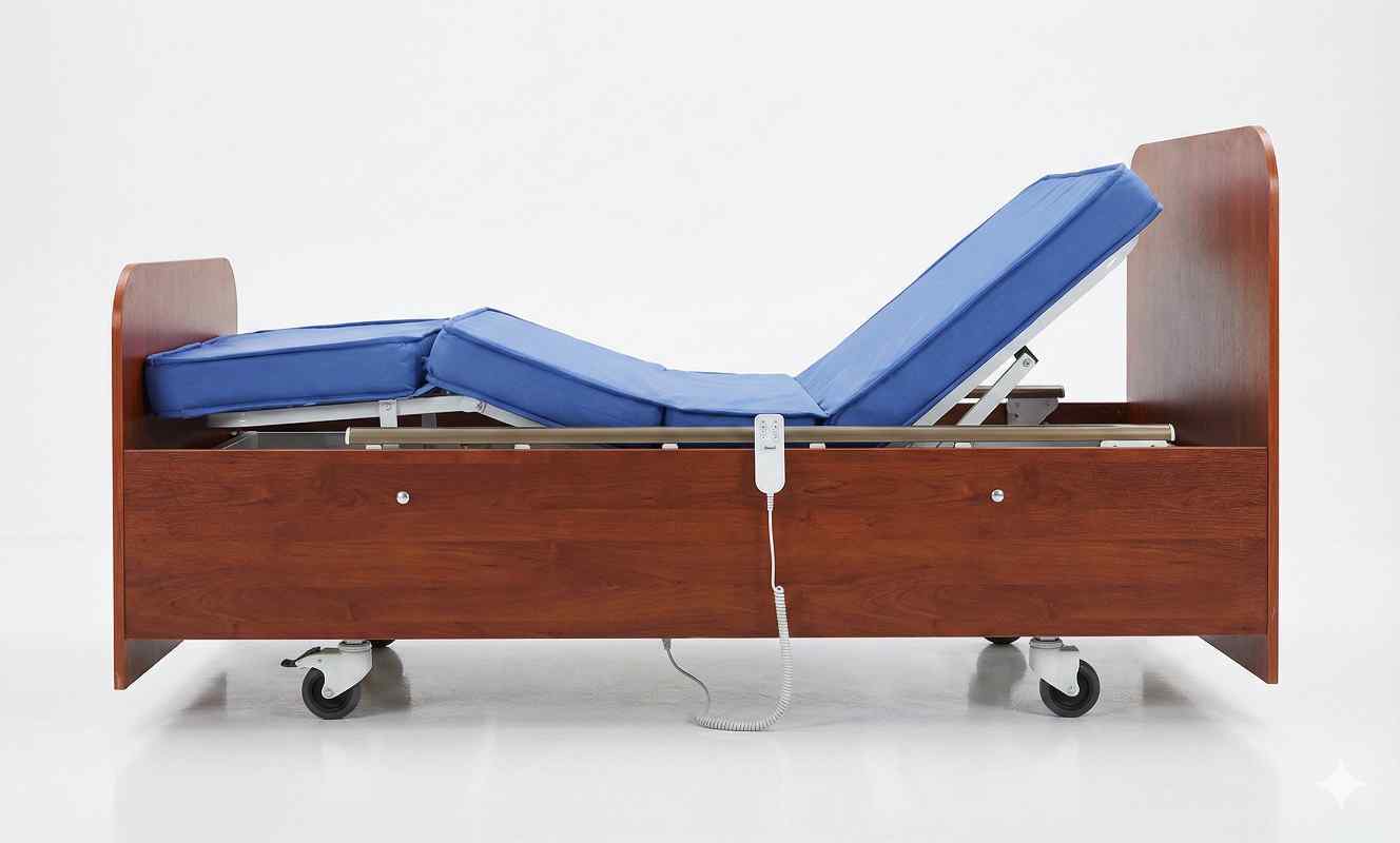 Ev tipi 2 motorlu ahşap hasta yatağı