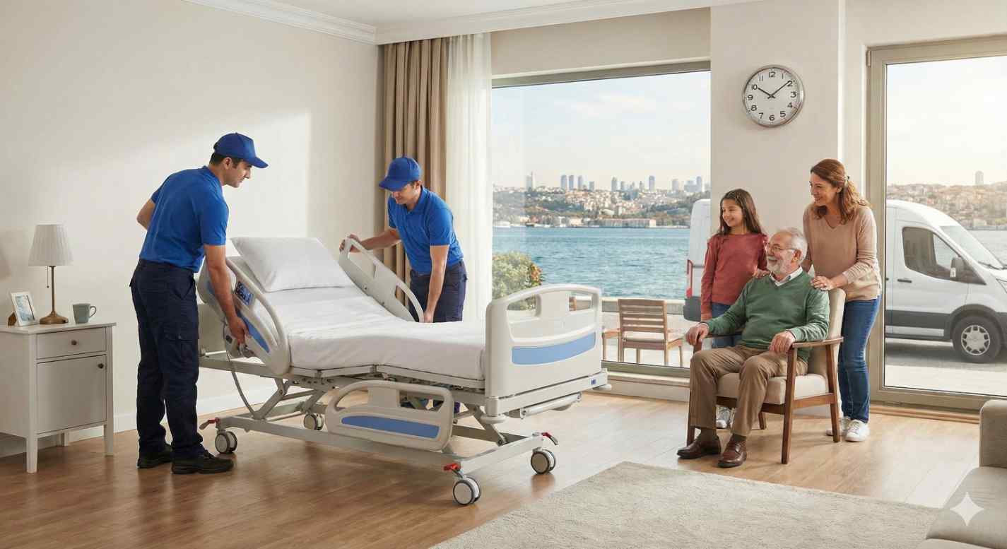 İstanbul'da bir hasta evine kiralık hasta yatağı teslimatımız: Duru Hasta Yatakları